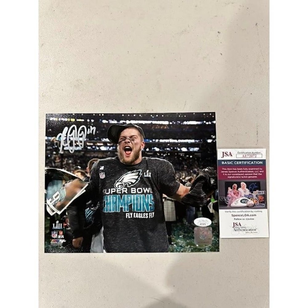 Nate Gerry signed autographed Philadelphia Eagles SBLII 8x10 photo JSA